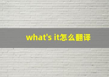 what's it怎么翻译